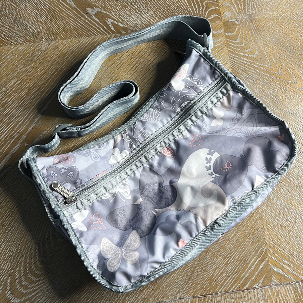 LESPORTSAC Grey Floral Crossbody Bag